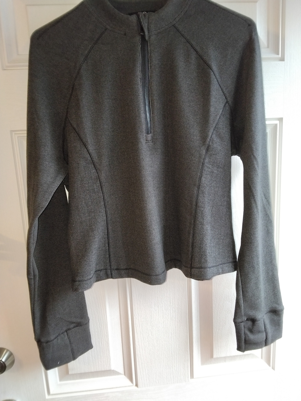 Women's Charcoal Gray Half-Zip Pullover Sweater